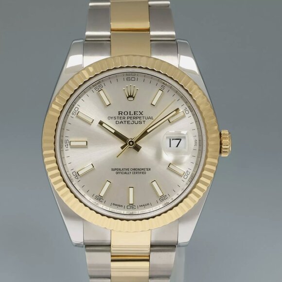 Rolex 41mm Men's MINT Two Tone Watch With BOX - Picture 2 of 6